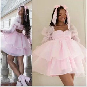 Selkie Ballet Pink Moonlight Puff Mini Dress